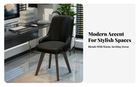 Minimalist Design Armless Swivel Vanity Chair Ergonomic Backrest Home Seating Padded Cushion Office Furniture Lumbar Support for Students, Adults, Teens, Study Room, Bedroom, Small Areas