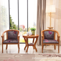 Outdoor Solid Wood Balcony Table and Chair Set, 3-Piece, Anti-Corrosion