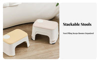 Adaptable Curved Top Plastic Stool Minimalist and aesthetic Small Bench Lightweight Household Furniture Waterproof for Children, Parents, young children, Bathroom, Living Room, Entryway