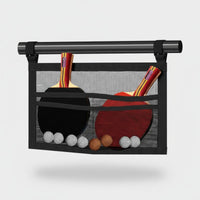 Table Tennis Pingpong  Paddle Holder Portable Court Paddle Organizer Space Saving Hanging Mesh Storage Bag for Game Room, Recreation Center, Garage