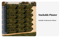 Outdoor Upright Greening Planting Box, Resin Flower Pot, Slope Protection, Wall-Mounted Stackable Planter