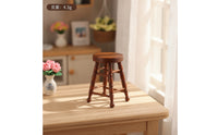 Tiny Dollhouse Stool Realistic Miniature Stool Round Furniture Classic for Collectors, Crafters
