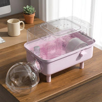 Double Layer Hamster Cage Villa with Handle, Square Transparent Detachable Habitat, Portable Outdoor Travel Carrier for Small Pets
