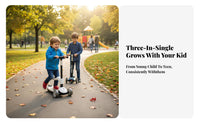 Effortless Glide Wheels Convertible Scooter with Seat Anti-Tip Safety Feature Adjustable Toddler child's Vehicle Foldable Design Push-Along Toy Nordic Design for Toddlers, Preschoolers, Parents, Outdoors, Playground, Backyard, Parks