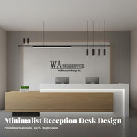 Reception Desk Lacquered Finish Modern Reception Desk Sturdy Construction Checkout Counter for Receptionists, Retailers, Hotel, Medical Office