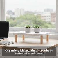 dual-level Wooden storage-solutionSaving Plant Stand adaptable for Office Workers