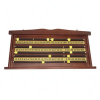 Wood-Finish Billiards Scoring Board Gold-Colored Cue Sports Score Board Decorative Billiard Score Keeper Sliding Markers for Pool Hall