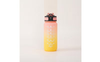 Time Marker Water Bottle Motivational Water Bottle with Flip-Top Lid Container Gradient Portable for Athletes, Gym, Travel