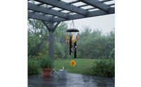 Chicken Wind Chime Vintage Style Metal Cockerel Wind Chime Rust Resistant Floral Hanging Decor for Balcony