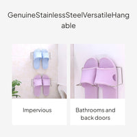 Stainless Steel No-Drill Wall Mounted Slipper Rack