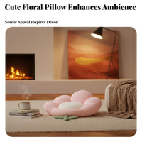 Cute Design Flower Shaped Cushion Removable Core Velvety Flower Cushion Cottagecore Aesthetic for Adults, Teens, Bay Window, Bedroom