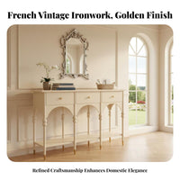 French & design 2-Tier sideboard Table Vintage Design 2-Tier Entryway Shelf Elegant Look Hallway Cabinet Slim silhouette for Interior Decorators, Apartment Dwellers, homeowners, Foyer, Living Room, Bedroom, Behind Couch