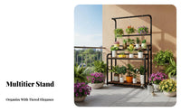 Floor-Standing Multi-Tier Plant Ladder Freestanding Display Stand Sturdy Construction Home Furnishing Space-Saving for Gardeners, Apartment Dwellers, Homeowners, Balcony, Indoor, Living Room, Bedroom