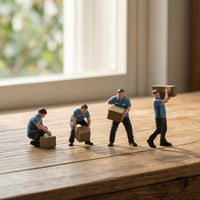 4 Pieces Worker Figurines Realistic Miniature Figure Set Tiny Diorama Models for Hobbyists, Collectors