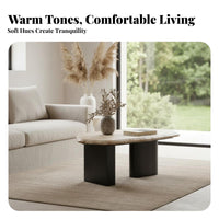 Sculptural Low Table Wabi-Sabi Aesthetic Bean-Shaped Coffee Table Natural Aesthetic Irregular Shape for Apartment Dwellers