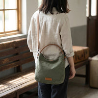 Travel Bag and Crossbody Bag for Women, Small Canvas Bag with Phone Pocket and Snap, Vertical Square Shape, Casual Travel Student Style