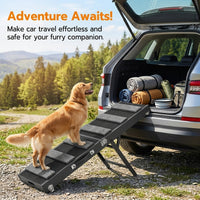 Dog Ramp for Bed and Sofa with Portable Foldable Design, Adjustable Height for Elderly Small Pets, Sturdy Steps for Couch Access