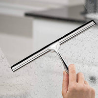 Corrosion-Resistant Shower Squeegee with Hook Sturdy Stainless Steel Squeegee Easy Grip Cleaning Tool Waterproof for Bathroom