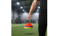 15 Pieces Sports Marker Discs Easy to Store Disc Cones with Holder Portable Agility Cones with Holder for Football Practice
