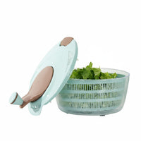 Quick Drying Stainless Steel Salad Drainer Single-Press Operation Manual Salad Drainer Lettuce Crisper Bowl