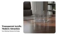Business Card Box High Clearness Transparent Business Card Holder Space-Saving Transparent Storage Box for Reception Counter, Commerce Show Booth
