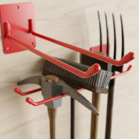 Garden Tool Storage Rack Iron Construction Double Prong Tool Simple Hook Installation Heavy Duty Garage Hanger for Shed