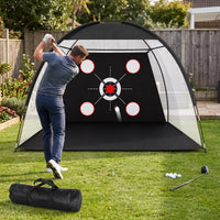 Golf Hitting Net Practice Cage with Chipping Target for Indoor Outdoor Training