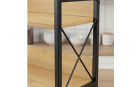 Wood and Metal seasoning Rack Multipurpose 2-Tier Counter Organizer Space Saving Freestanding Desktop Shelf for Kitchen