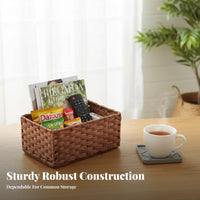 Divided Woven Storage Container Rattandesign Multi-Compartment Organizer