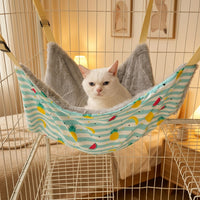 Cat Hammock and Hanging Cat Bed for Cage, Soft Kitten Hammock Swing with Metal Hooks, Cozy Double Layer Winter Resting Place for Small Pets