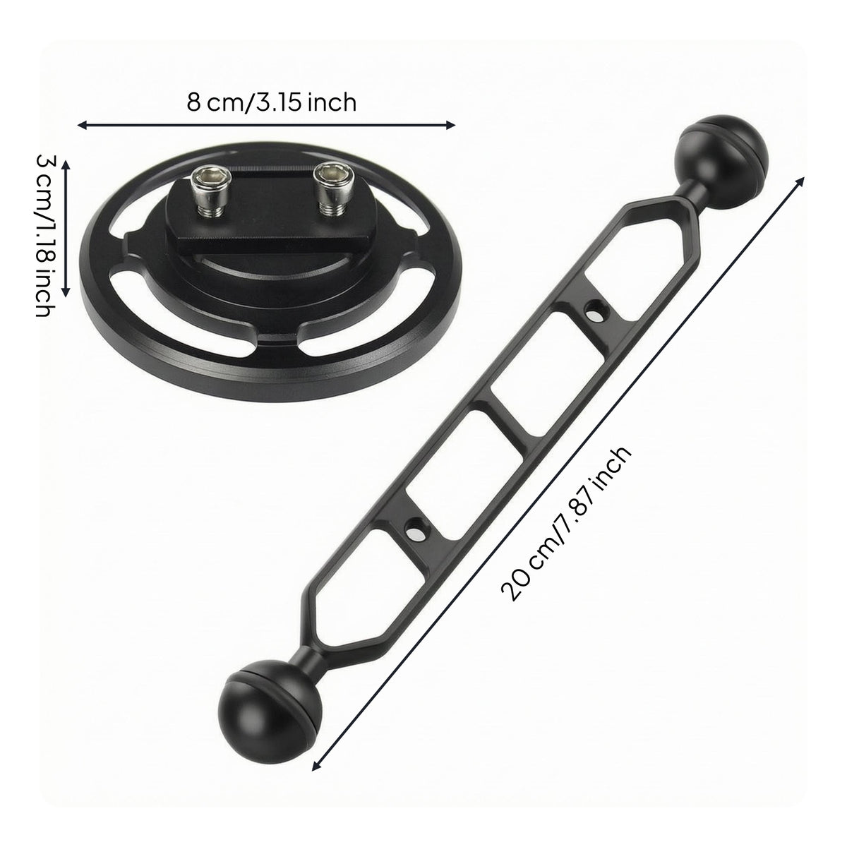 Underwater Photographic Lens Holder Screw-Hole Threaded Mounting Base Secure Hold Circular-Shaped Mount