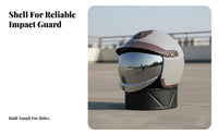 Electric Bike Helmet 3C Certified Motorbike Helmet with Visor Shell Impact-Absorbing Gear for Men, Adults, Any-Season Use, Street Riding, Traveling