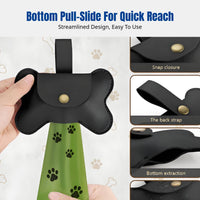 PU Leather Pet Waste Bag Holder, Portable Dog Waste Bag Dispenser, Hanging Cat Dog Waste Bag, Multi-Color, Outdoor Cleaning
