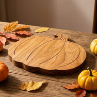 Pumpkin Serving Board Fall Pumpkin Cutting Board Rustic Tray for Hosts, Parties