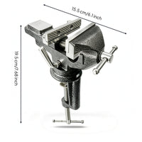 Compact Tabletop Vise Heavy-Duty Bench Vise Adjustable Bench Clamp Universal for DIYers, Woodworkers, Hobbyists, Woodworking, Workshop, Garage, Drilling
