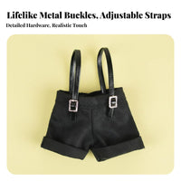 BJD Doll Suspender Shorts Adorable Doll Outfit Versatile Miniature Uniform Outfit for Hobbyists, Dollhouse Display