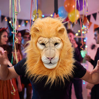 Full-Face Lion Head Mask One-Size Lion Mask Long-Lasting Lightweight for Halloween, Cosplay