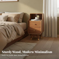 clean contemporary Design 2-Tier Accent Table Sturdy Construction 2-Tier End Table Space-Saving Nightstand Easy Assembly for Apartment Dwellers, Homeowners, Students, Bedroom, Dorm Room, Office, Entryway