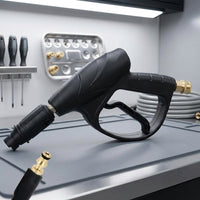 Car Cleaning and Car Wash Kit with Foam Sprayer, High Pressure Nozzle and Foam Lance Bundle, 1L Adjustable Foam Unit, Black and Brass Set