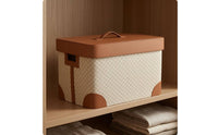Rectangular Lidded Basket Top Handle Lidded Storage Box Dustproof Lid Rectangular Storage Box for Laundry Room