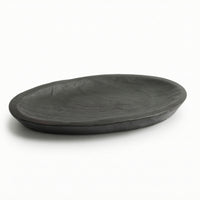 Oval Wooden Tray Handcrafted Oval Serving Tray Platter with Raised Edge for Coffee Table