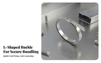 100 Pieces Stainless Steel Cord Tie Rust-Resistant Stainless Steel Zip Tie Angled Buckle Metal Strap