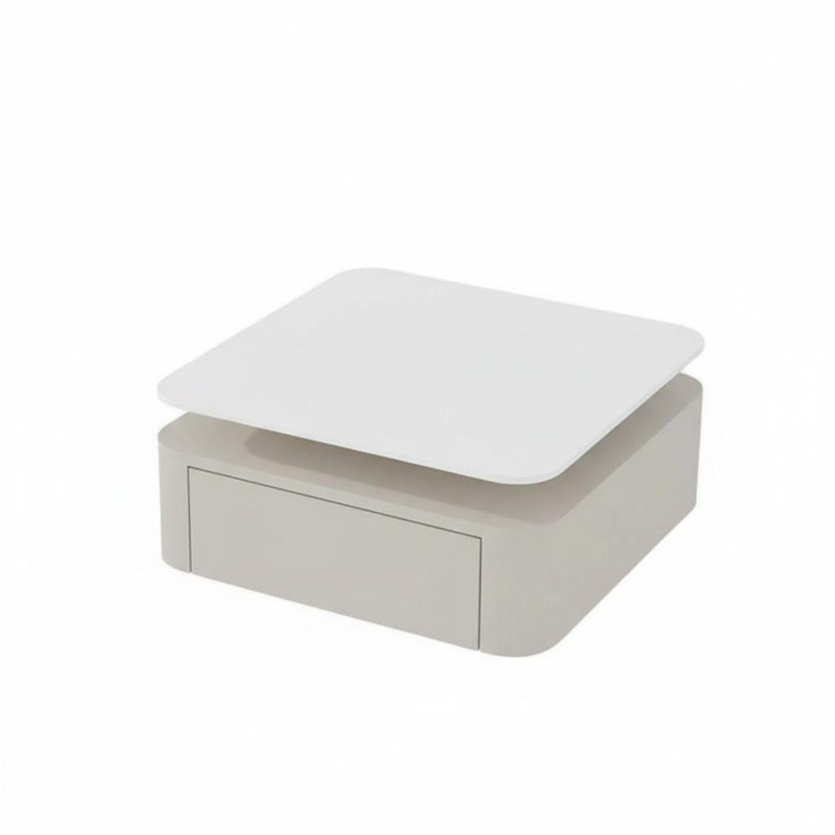 Minimalist Design 2-Tier Rotating Coffee Table rotate Top Rotating two-leveltwo-two-level Table Space-Saving Living Room Furniture Modern and design for Small Apartment Dwellers, homeowners, Adults, Lounge Area, Office