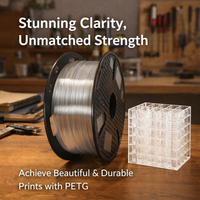 PETG 3D Printer Filament 1.75mm, High Strength Toughness Spool 1kg for Makers, Prototyping Pen Compatible Fused Deposition Modeling