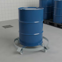 Drum Trolley with Casters Drum Cart with Swivel Casters Galvanized Barrel Mover for Warehouses, Workshops