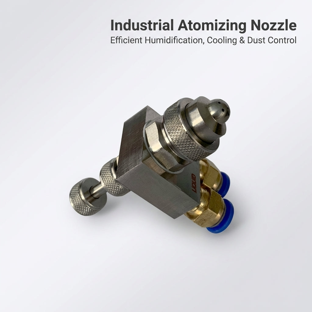 Mist Nozzle 1/4BSPT Stainless Steel, Two-fluid Gas-water Mixing Spray, Wear-resistant Spray Tip for Industrial