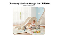 Elephant Shaped Slide Easy Storage Climber and Slide Playset Stable Triangular Structure Indoor Climbing Frame for Infants, Playroom, Home