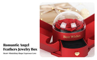 Celestial Feather Flower Jewelry Box Elegant Packaging Preserved Flower Gift Box Everlasting Flower Necklace Case