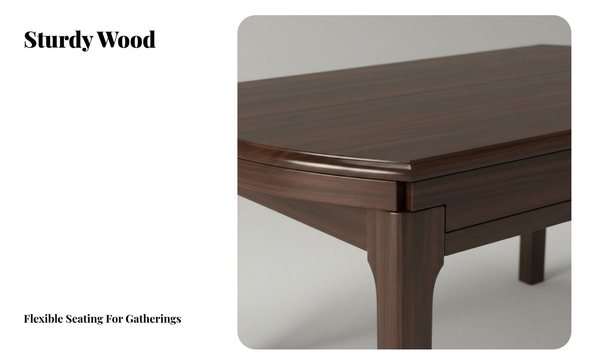 Modern Chinese Design Dining Set Wear-Resistant Extendable Dining Table and Chairs Solid Wood Kitchen Table Set for Families, Homeowners