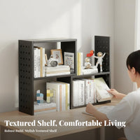 Extendable Design Expandable Book Rack with Pegboard Space-Saving Adjustable Desk Rack Corner Adaptable Desktop Organizer Easy Installation for Students, distant Workers, gaming enthusiasts, Study Room, Gaming Setup